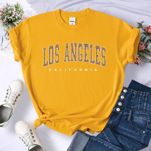 BJhyAmerican city Los Angeles California Women Tshirt Brand Summer T Shirt Casual Sport Tee Clothes Street
