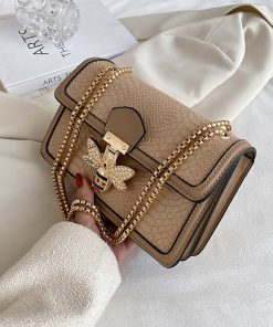 CWhJBee Pu Leather Crossbody Bags For Women 2022 Chains Shoulder Messenger Bag Female Ladies Satchels Sling