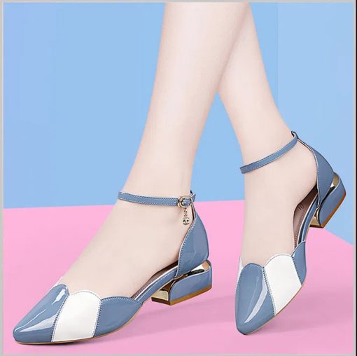 Cresfimix women cute buckle strap high quality black pu leather heel shoes lady classic summer pumps.jpg 640x640 (1)