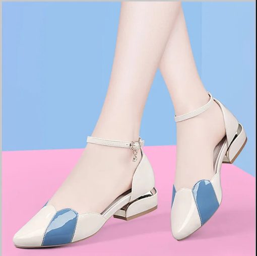 Cresfimix women cute buckle strap high quality black pu leather heel shoes lady classic summer pumps.jpg 640x640