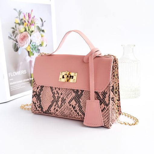 Easa2022 New Messenger Bag for Women Trend Luxury Handbags Camera Female Cosmetic Bag Chain Snake Print