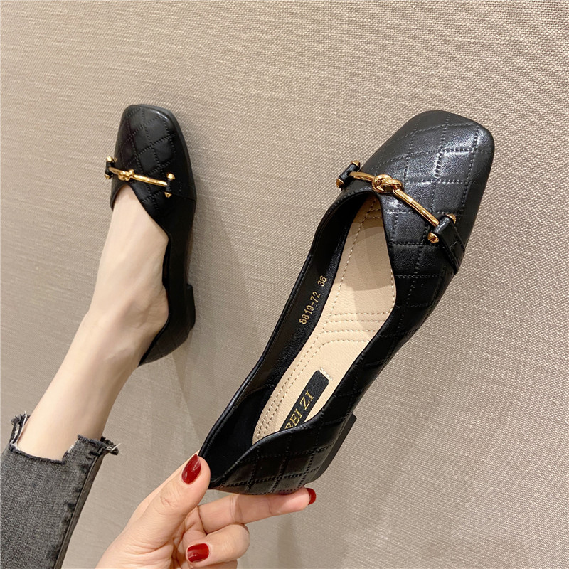 HDRiWomen Flats Solid Color Black Flat Shoes for Lady Large Size 43 44 45 46 Slip