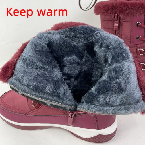 HJP3Women s Thicken Plush Waterproof Snow Boots Platform Warm Fur Ankle Boots Woman Winter 2022 Casual