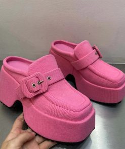 HOpUWomen Slippers High Heels Mules Shoes Fashion Slides Dress Sandals 2023 Summer Pumps Party Designer Flip