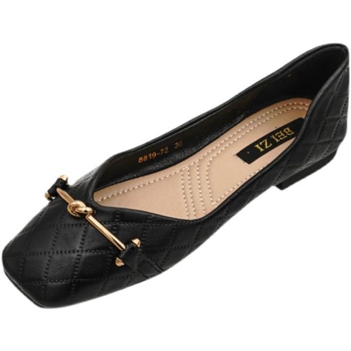 K3YsWomen Flats Solid Color Black Flat Shoes for Lady Large Size 43 44 45 46 Slip