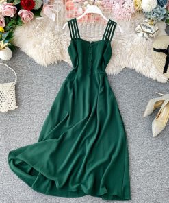 K5w92020 New Women Dress Summer Backless Dress Candy Colors Maldives Holiday Dress Female Slim Fairy Party