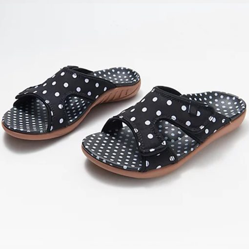 MxOpSummer Women Slippers Fabric Soft Dots Shoes Women 2022 Comfort Open Toe Lightweight Slip On Female