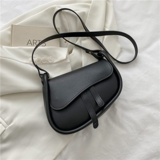NuYuFashion Saddle Bag New Small Shoulder Bags for Women 2023 High Quality Solid PU Leather Crossbody