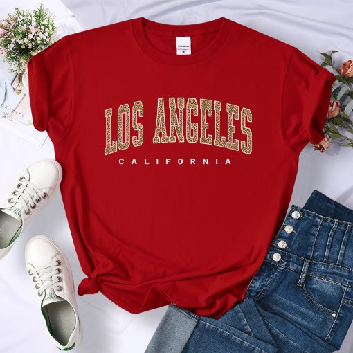 XcojAmerican city Los Angeles California Women Tshirt Brand Summer T Shirt Casual Sport Tee Clothes Street