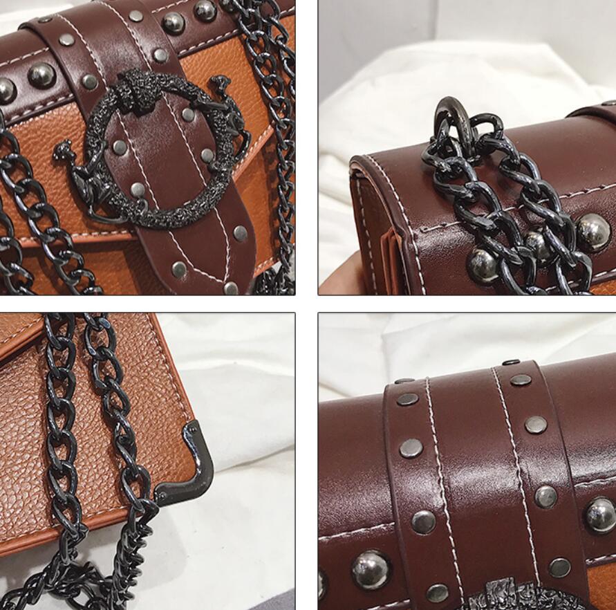 Y2ZgEuropean Fashion Female Square Bag 2023 New Quality PU Leather Women s Designer Handbag Rivet Lock