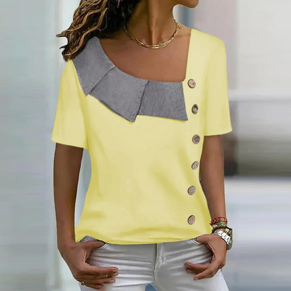 dSbLSummer Women T Shirt Boat Anchor Print Fashion V Neck Short Sleeve Tees Tops Pullover Women