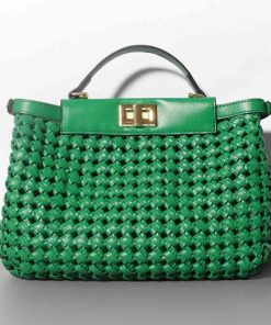 fasgLady Luxury Designer Bags Quality PU Leather Knited Hollow Out Handbags And Purses Woven Large Shopper