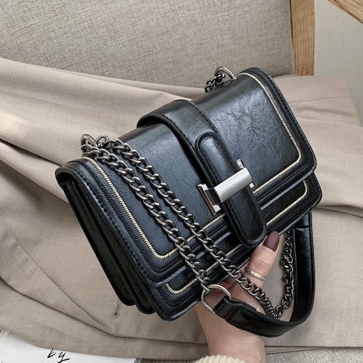 hI0eVintage PU Leather Crossbody bags for Women 2022 New Fashion Ladies Cluthes Messenger Shoulder Bag Luxury