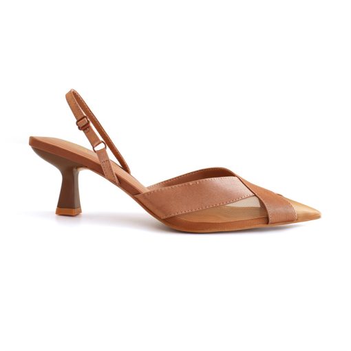 iDJ2TRAF 2023 Womens Summer Pointed Toe Heels Mesh Heeled Pumps Elegant Office Lady Slingback Shoes Female