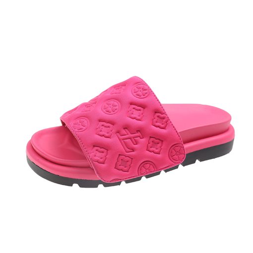iog5Women Magic Tape Flat Slippers 2023 Summer New Luxury Brand Platform Sandals Ladies Height Increase Flats