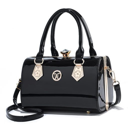lVEYNew Luxury Patent Leather Women S Bags Europe Diamond Ladies Handbags Bright Shoulder Bag Famous Brand