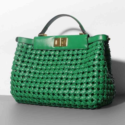qU7uLady Luxury Designer Bags Quality PU Leather Knited Hollow Out Handbags And Purses Woven Large Shopper