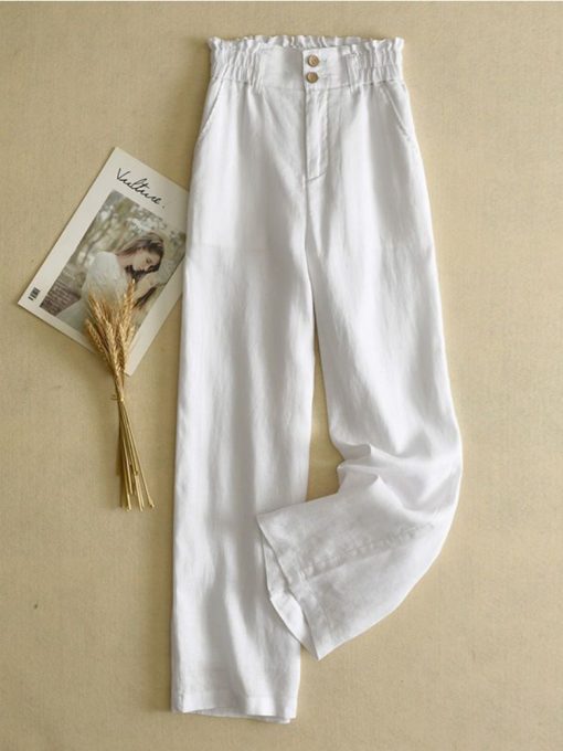 qvd7Black Pants Korean Fashion New Summer High Waist Casual Bottom Wide Leg Pants Women Oversize Clothes