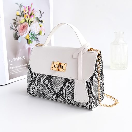 rjY72022 New Messenger Bag for Women Trend Luxury Handbags Camera Female Cosmetic Bag Chain Snake Print