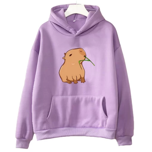 0nFuFunny Capybara Print Hoodie Women Men Kawaii Cartoon Tops Sweatshirt for Girls Unisex Fashion Harajuku Graphic