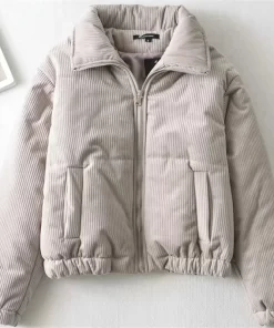 2023 Winter New Leisure Loose Corduroy Cotton Padded Jacket Warm Cotton Short Collar With Thick Coat.jpg
