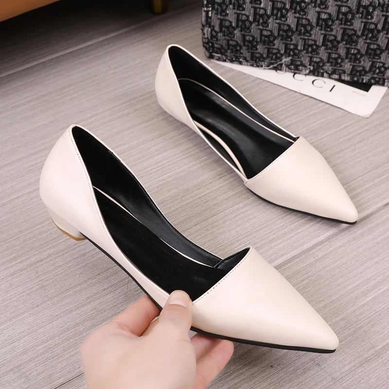 2gjqWomen Flat Shoes Slip on Pointed Toe Lady Loafers Plus Size 44 45 46 Shallow Single