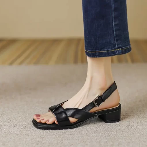 3bUBLarge Size Sandals Women s 2022 Summer New Korean Version with Skirts Low heeled Women s