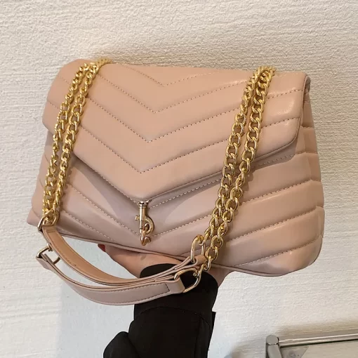 4VUNCGCBAG Vintage Lingge Luxury Designe Handbags For Women Fashion Chain Shoulder Bag 2022 Quality Leather Large