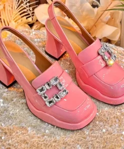 54qLLuxury Crystal Women High Heels Mary Jane Shoes Chunky Sandals Summer 2023 New Designer Platform Lolita