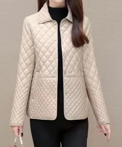 8nNRCoat Parkas Long Sleeve Quilted Coat Solid Color Ladies Winter Jacket New In External Clothes 2023