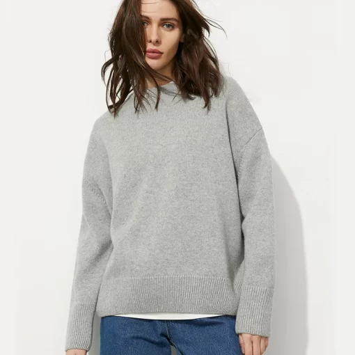 Dkof2023 New Women Sweater Pullovers Solid O Neck Loose Thick Oversized Knitted Pullovers High quality Casual