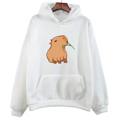 FBv0Funny Capybara Print Hoodie Women Men Kawaii Cartoon Tops Sweatshirt for Girls Unisex Fashion Harajuku Graphic
