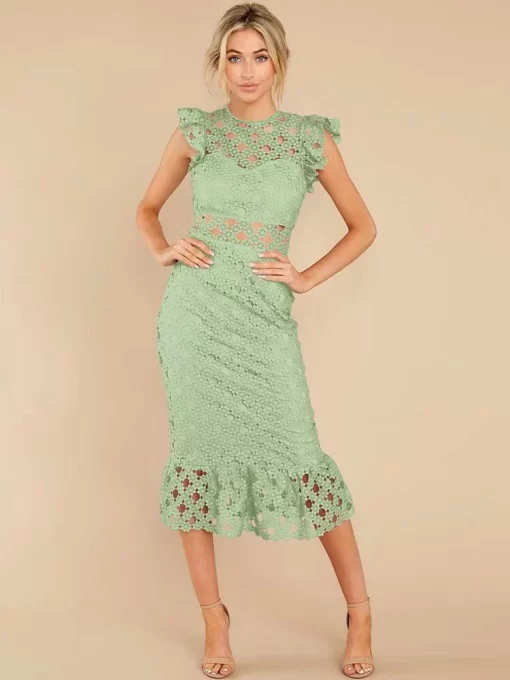 Hxq8Wedding Evening Dress Summer 2022 Sexy Lace Wrap Maxi Dresses for Women Hollow Out Sleeveless Linen