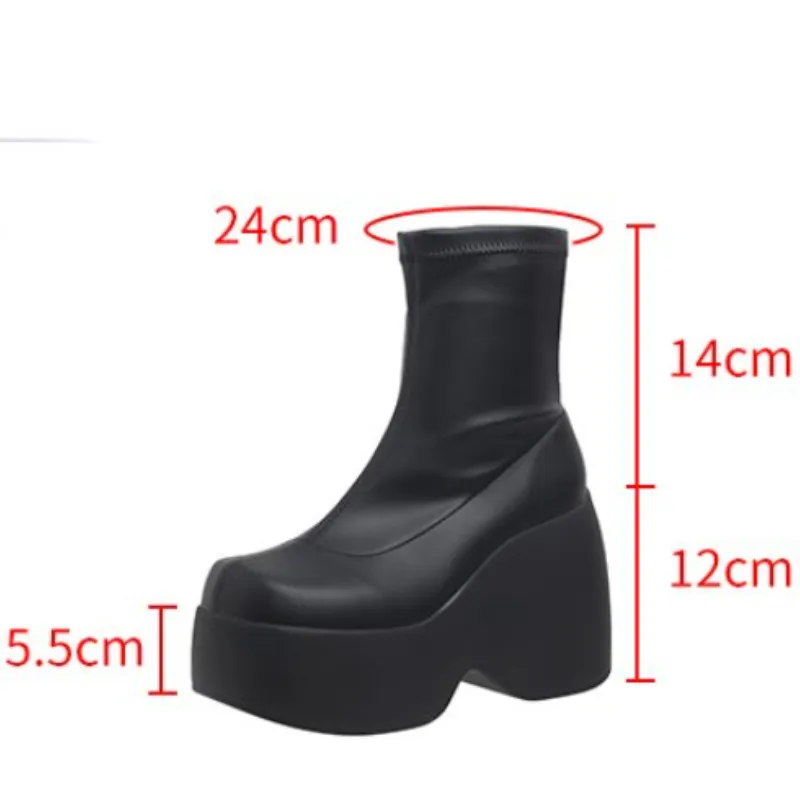 IrXkShoes for Women 2023 New Platform Women s Boots Fashion Punk Boots 12CM High Heel Boots
