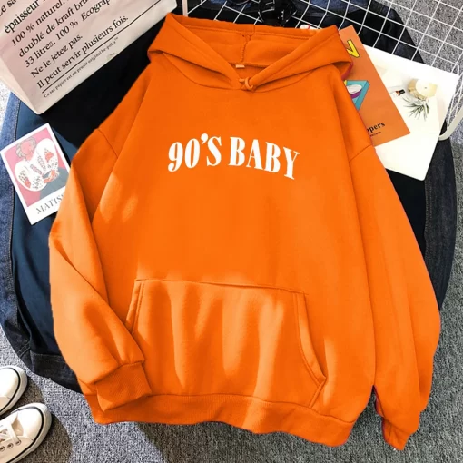 KAU690 s Baby Letter Design Hoodies For Womens Hip Hop Personality Streetwear Trendy Multicolor Hoody Fleece