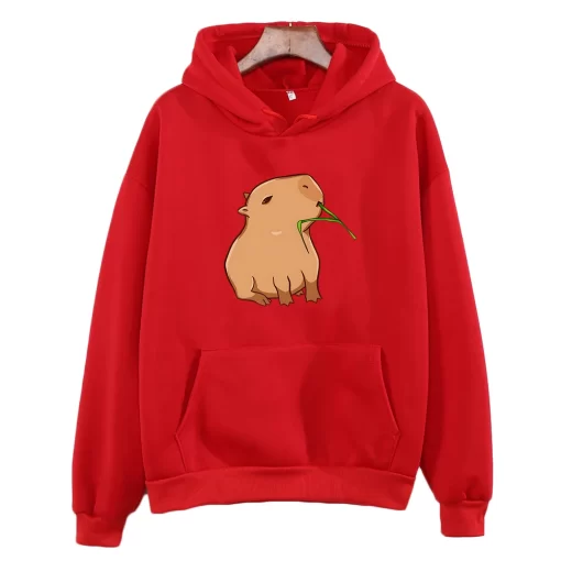 O5AkFunny Capybara Print Hoodie Women Men Kawaii Cartoon Tops Sweatshirt for Girls Unisex Fashion Harajuku Graphic