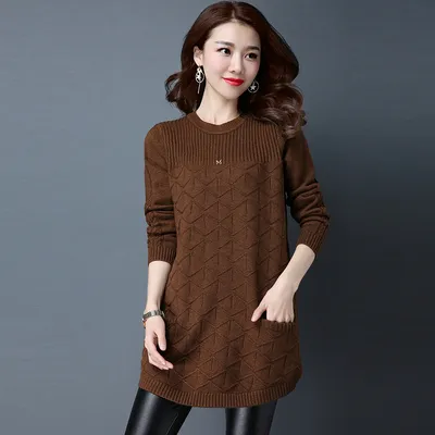 OsL22023 New Korean Women s Autumn Long Long sleeved Sweater Tops Female winter Loose Bottoming Shirt
