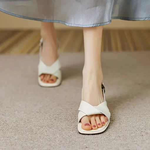 PjlnLarge Size Sandals Women s 2022 Summer New Korean Version with Skirts Low heeled Women s