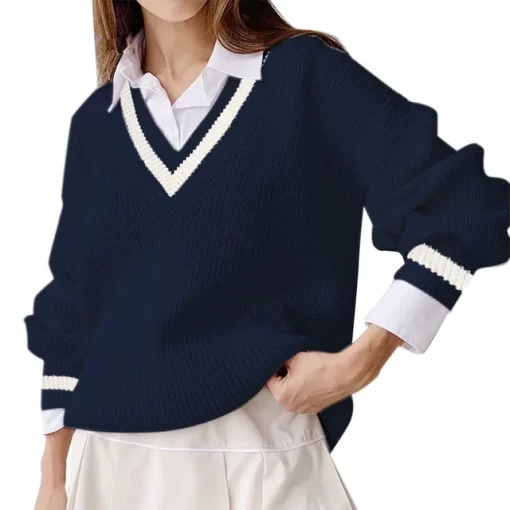 Unveil Sweater Fleece Half Zip Pullover Women Women S Autumn And Winter V Neck Collision Spell.jpg 640x640.jpg