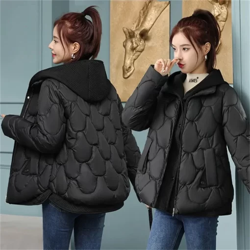 VOeQWinter Women Jacket Parkas Coat 2023 New Thick Warm Padded Coat Female Winter Outwear Loose Jacket