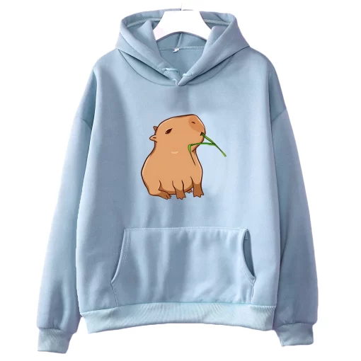 WD8vFunny Capybara Print Hoodie Women Men Kawaii Cartoon Tops Sweatshirt for Girls Unisex Fashion Harajuku Graphic