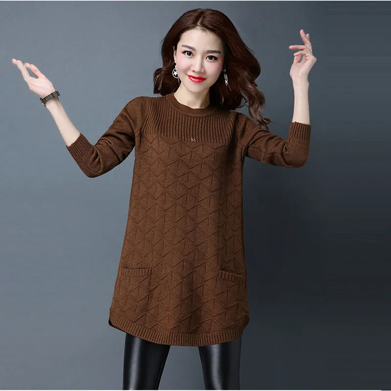 XSMF2023 New Korean Women s Autumn Long Long sleeved Sweater Tops Female winter Loose Bottoming Shirt
