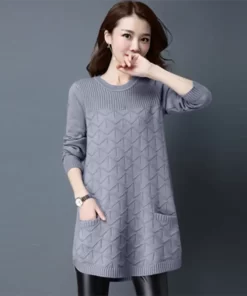 eyMb2023 New Korean Women s Autumn Long Long sleeved Sweater Tops Female winter Loose Bottoming Shirt