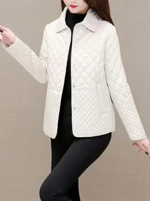 h1bjCoat Parkas Long Sleeve Quilted Coat Solid Color Ladies Winter Jacket New In External Clothes 2023