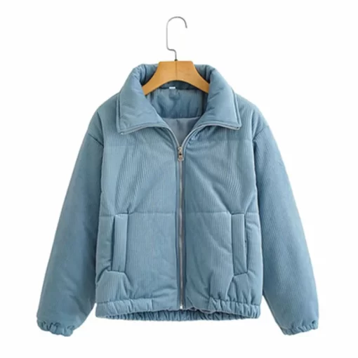 hcds2023 Winter New Leisure Loose Corduroy Cotton Padded Jacket Warm Cotton Short Collar With Thick Coat