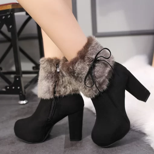 iREp2023 Fashion Shoes for Women Round Toe Suede Side Zipper Women s Boots Winter Sell Like
