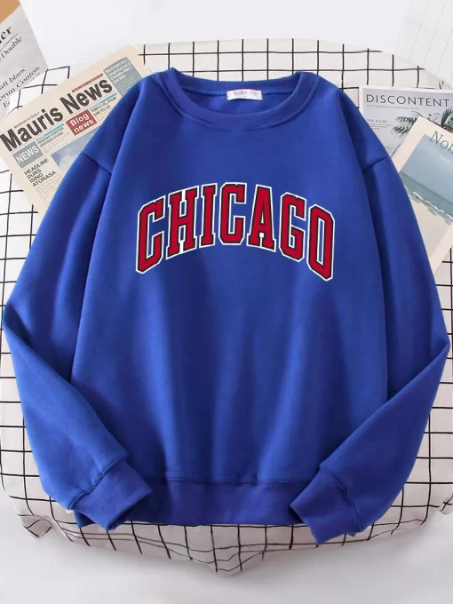 iRRwAmerican City Chicago Hoodies Women simple S XXL Hoodie Loose Street High Quality Sweatshirt hip hop