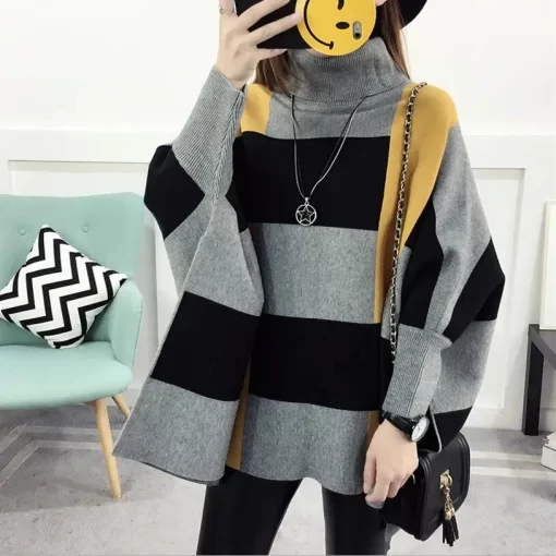 lVF8Autumn Winter Shawl Warm Casual Loose Knitted Tops 2023 Women Pullover Female Sweater Fashion