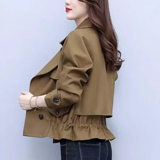 nPwR2023 New Spring Autumn Women Jacket Long Sleeve Casual Windbreaker Loose Pocket Outerwear Lightweight Basic Coat