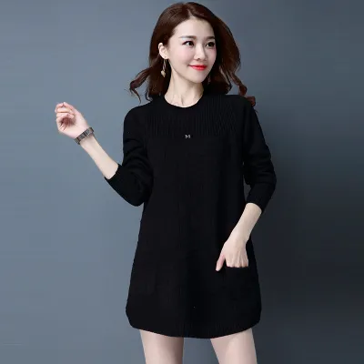 oHyJ2023 New Korean Women s Autumn Long Long sleeved Sweater Tops Female winter Loose Bottoming Shirt